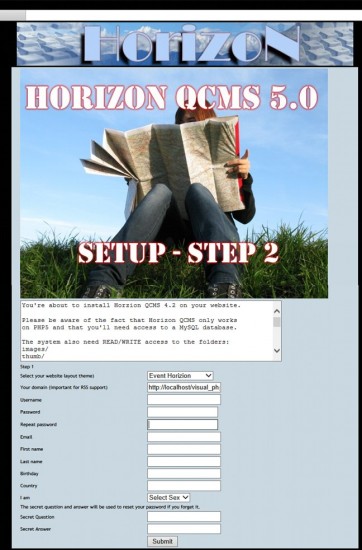 Screen 3: enter user information.